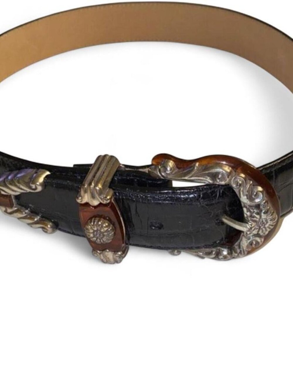 Brighton Leather‎ Belt 90s Vintage Y2K, Black